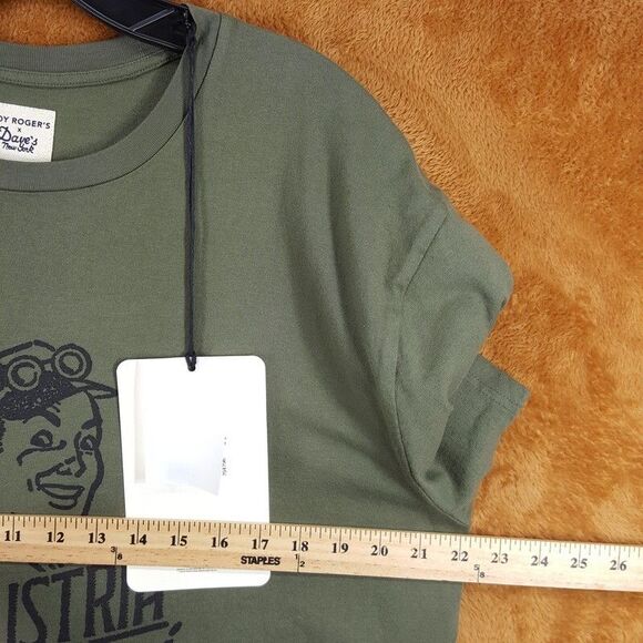 ROY ROGERS x DAVE'S NEW YORK Shirt Mens XL Green Pullover Crew Graphic T-Shirt - Picture 5 of 7